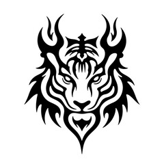 Fototapeta premium Tribal tiger tattoo design for print or t-shirt 