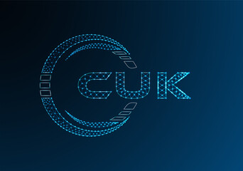 CUK low poly letter logo vector design. CUK lower poly logo design.