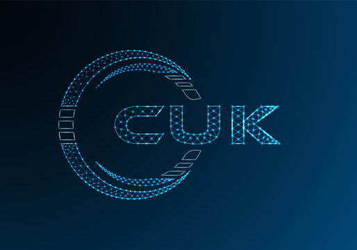 CUK low poly letter logo vector design. CUK lower poly logo design.