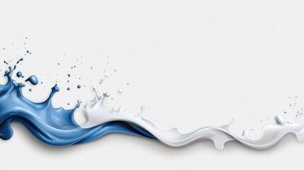 Abstract modern line drawing of a wave crashing onto the shore on an absolutely white background.