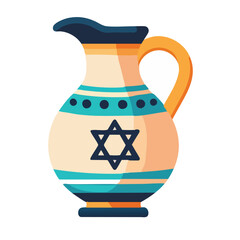 Jewish Kiddush Pitcher with Star of David Vector Illustration