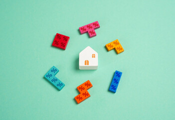 House and puzzles of interest and initial mortgage payments. Discounts and installments. Home...