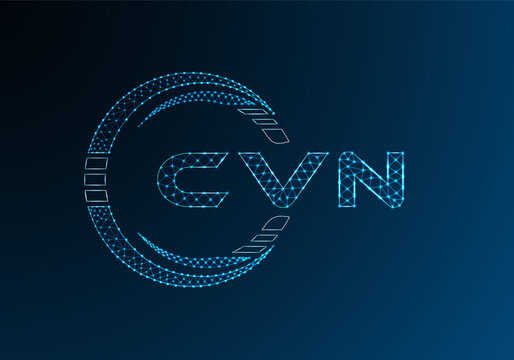 CVN low poly letter logo vector design. CVN lower poly logo design.