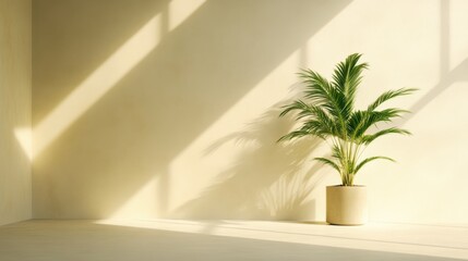 Bright room with potted plant