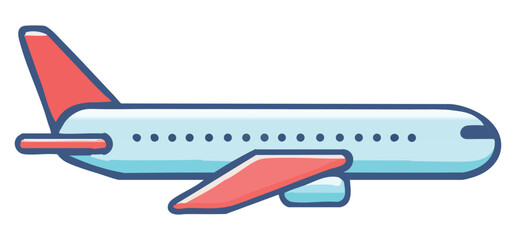 Modern Airplane Vector Illustration for Commercial Flight Travel Design