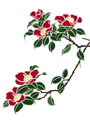 Peony Minhwa with Gold-Outlined Petals