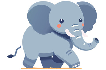 Adorable Elephant Cartoon Character Vector Illustration For Kids