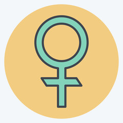 Icon Venus Astrology. related to Astrology symbol. color mate style. design editable