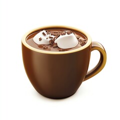 Warm, comforting hot chocolate, topped with fluffy marshmallows and chocolate shavings. A delightful winter treat.