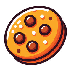 Chocolate Chip Cookie Vector Illustration for Sweet Treats and Baking