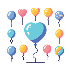 Colorful Balloons Party Celebration Illustration Festive Decoration for Happy Events