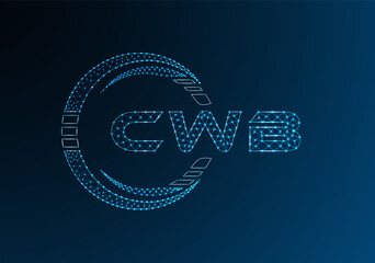 CWB low poly letter logo vector design. CWB lower poly logo design.
