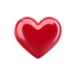 A glossy red heart symbolizes love and affection, perfect for conveying emotions in various creative projects and designs.