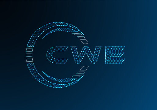 CWE low poly letter logo vector design. CWE lower poly logo design.