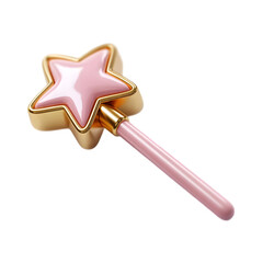 Obraz premium A magical star wand with a pink star-shaped tip, ideal for fantasy themes and creative designs. Perfect for various artistic projects.