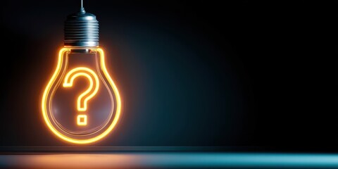 A light bulb with a question mark on it