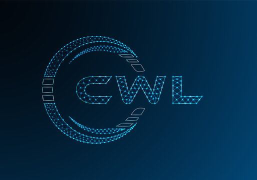 CWL low poly letter logo vector design. CWL lower poly logo design.