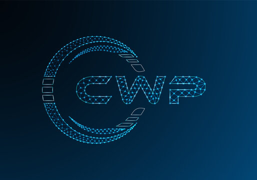 CWP low poly letter logo vector design. CWP lower poly logo design.