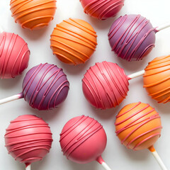 Obraz premium Cake Pops Painted in Sunset Shades of Tropical Skies