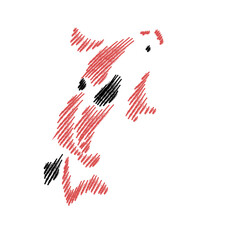 筆で描いた鯉のイラスト素材
