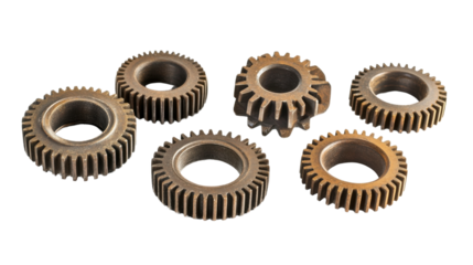 gears of the mechanism isolated on white background 