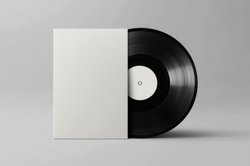 Blank vinyl record cover mockup