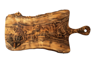 Wooden Cutting Board Display Isolated On White Background