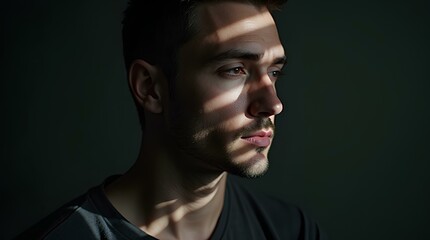 Fototapeta premium Modern Abstract Portrait with Light and Shadow Play