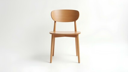 Minimalist Wooden Chair on White Background