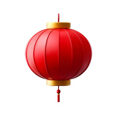Obraz premium A vibrant red lantern decorated with golden accents, symbolizing good fortune and celebration. Perfect for cultural events and festive decorations.