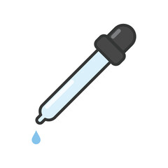 Pipette illustration isolated on white. Lab utensil illustration.