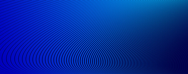Blue lines in 3D perspective vector abstract background, dynamic linear minimal design, wave lied pattern in dimensional and movement.