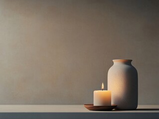 Cozy still life with candle