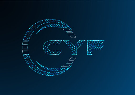 CYF low poly letter logo vector design. CYF lower poly logo design.