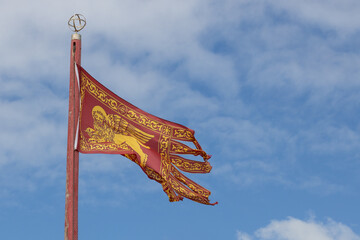 Venetian flag of Saint Mark waving