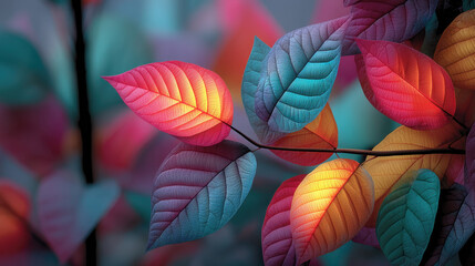 Vibrant jungle filled with colorful foliage radiating electrical energy in a surreal ecosystem