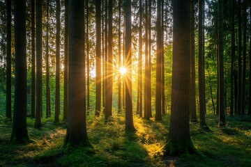 Obraz premium morning in the forest