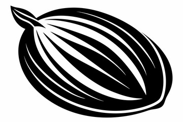 almond silhouette line art vector on white background