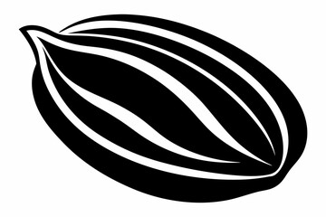 almond silhouette line art vector on white background