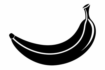 banana silhouette line art vector on white background
