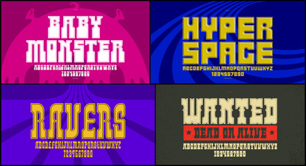 Bold and elegant vector fonts set, beautiful massive letters alphabets, thick typeface collection, perfect for logo creation, heavy and beautiful letters set.