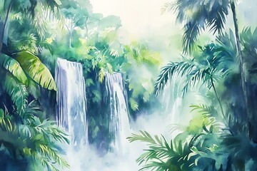 Obraz premium A watercolor illustration of forest