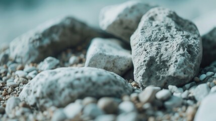 Close-Up View of Various Shapes and Textures of Natural Stones