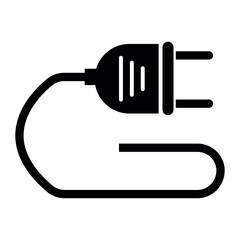 Electric plug icon, plug silhouette vector, plug icon vector in trendy flat style illustration isolated on white background.