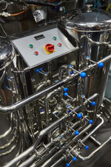 Obraz premium Industrial Brewery Steel Equipment Detail