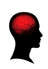 Simple logo of half a face and brain with cracks, symbolizing mental health and self-awareness.