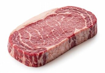 Premium Raw Ribeye Steak Cut - Fresh Marbled Beef Meat, raw beef meat isolated on white background