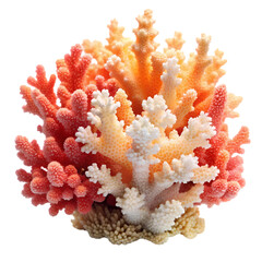 Vibrant Coral Reef: Stunning High-Resolution Image of Colorful Coral on Transparent  background