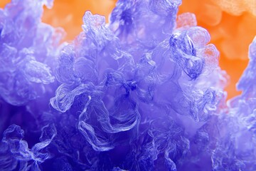 Abstract interplay of vibrant violet and orange hues.