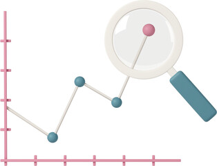 magnifying glass over chart